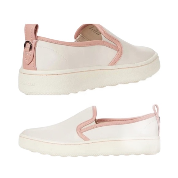NWT Coach Leather Slip On Chalk Petal Pink Sneakers - Picture 3 of 12